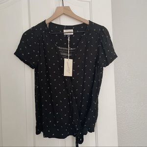 NWT Universal Thread Blouse Crossover Button Tie
